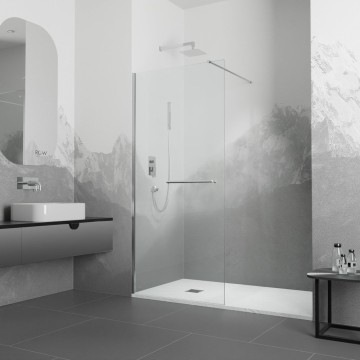 Душевая перегородка RGW 100х195 см WA-040 Хром, Прозрачное, 8 мм Easy Clean (35104010-11)