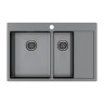 Мойка нерж. сталь KRONER 78/2SF, PM227851-GML, вороненая сталь, левая, 780х510мм, Paulmark