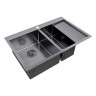 Мойка нерж. сталь KRONER 78/2SF, PM227851-GML, вороненая сталь, левая, 780х510мм, Paulmark