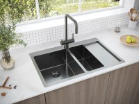 Мойка нерж. сталь KRONER 78/2SF, PM227851-GML, вороненая сталь, левая, 780х510мм, Paulmark