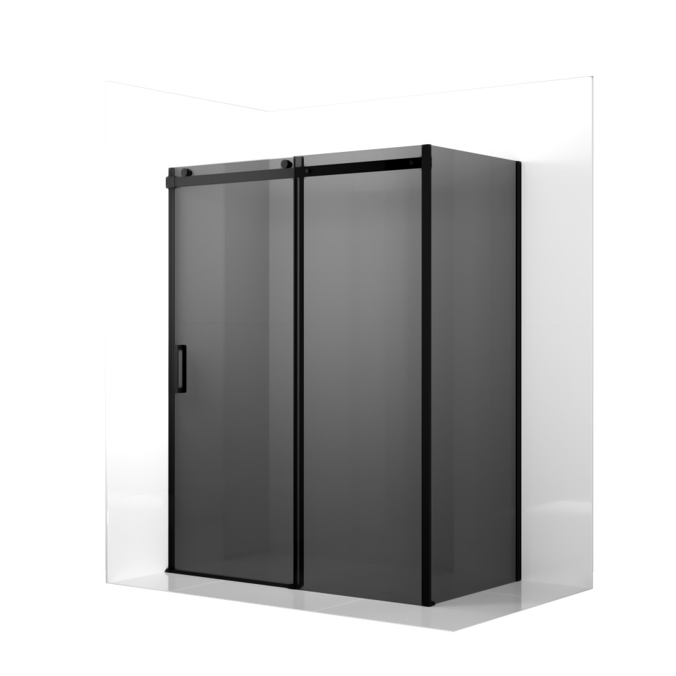 Душевое ограждение Ambassador Benefit 19022205HBB-80HBB (160х80х200) прямоугольник,черный,стекло тонированное,раздвижная,2 места
