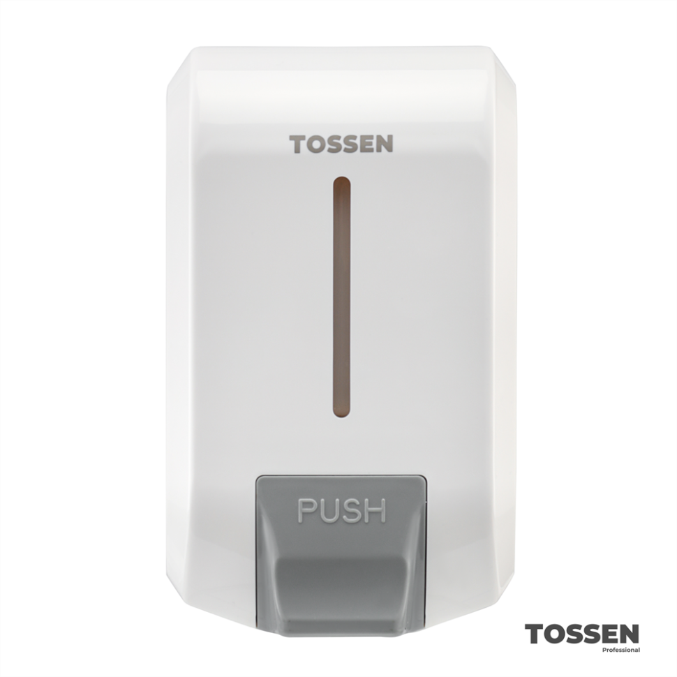 TOSSEN MN-7226 PW - настенный механический дозатор жидкого мыла (коллекция «Классический белый»)
