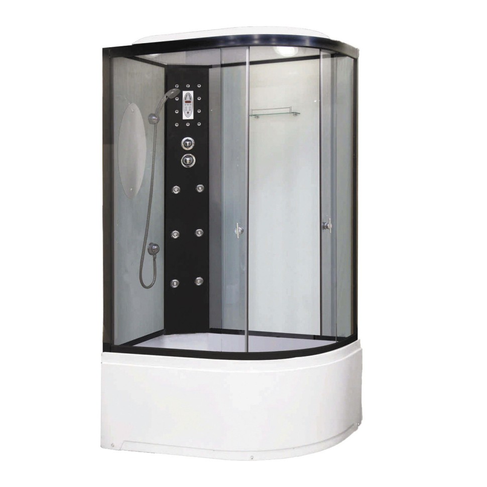 Душевая кабина Niagara Ultra NG-1910-01L (120х80х220) высокий поддон(48см),черный,стекло тонированное,4 места