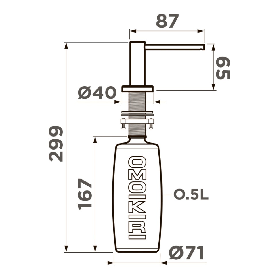 Дозатор Omoikiri OM-10-GB латунь/графит