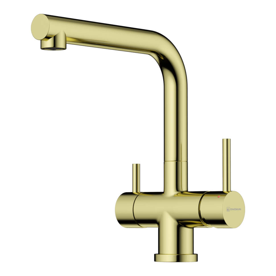 Смеситель для кухни Omoikiri Takamatsu-LG нерж. сталь/светлое золото