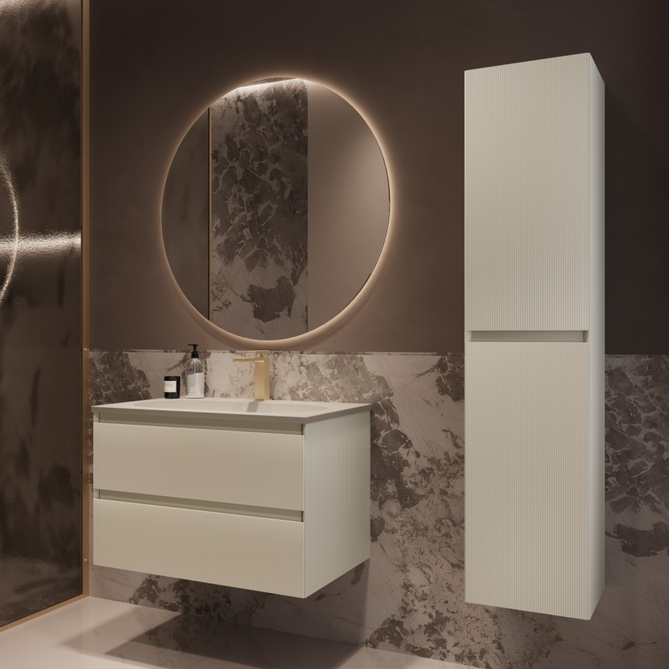 База под раковину Welle 800 подвесная, 2 выкатных ящика soft-close, M.Beige