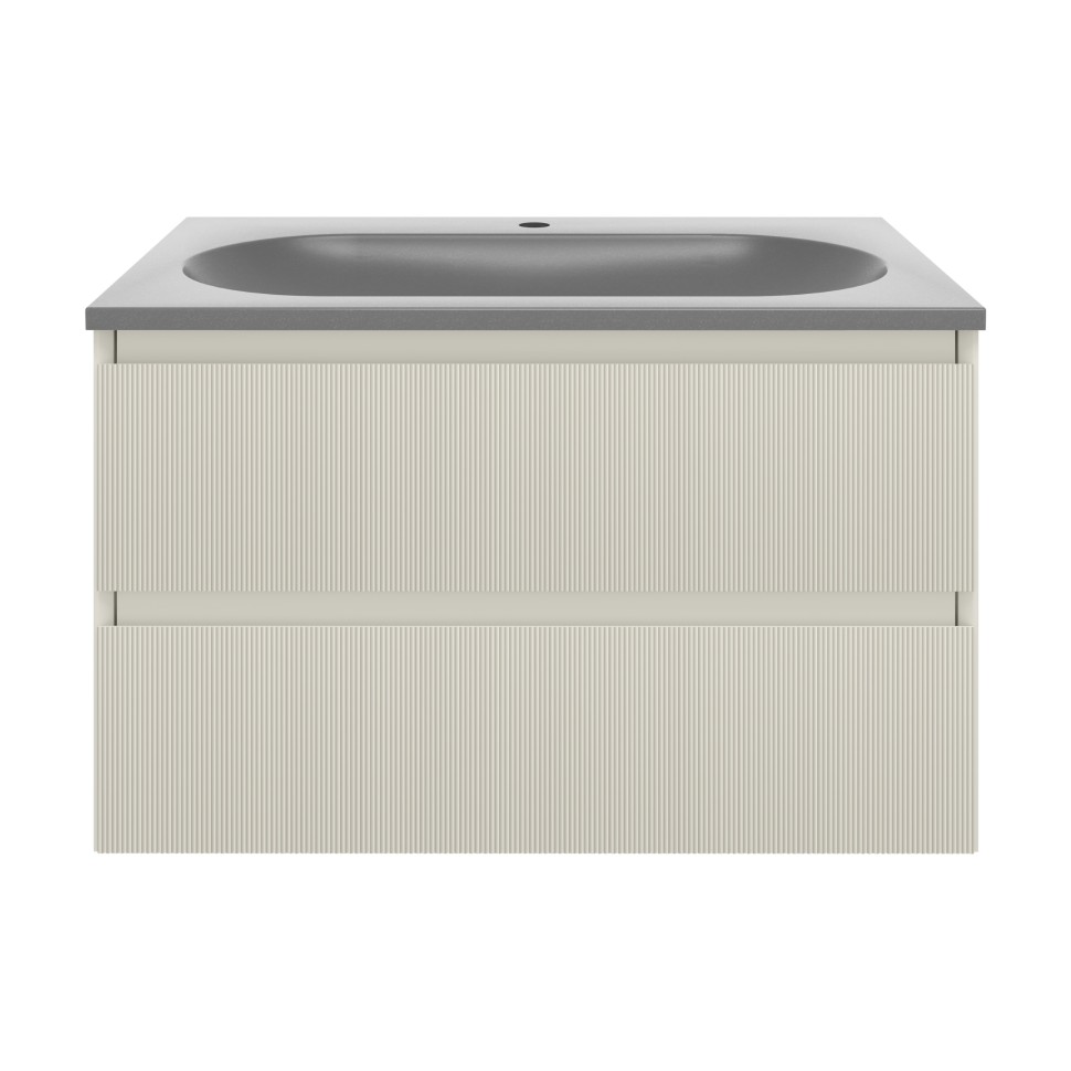 База под раковину Welle 800 подвесная, 2 выкатных ящика soft-close, M.Beige