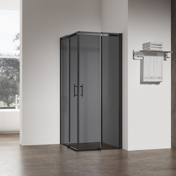 Душевой угол Veconi Rovigo RV-50B, 1000х1000х1950, черный, стекло тонированное