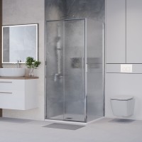 Душевое ограждение Niagara Nova NG-65-11CH-CH80-34 (110х80х195) прямоугольник,хром,дверь раздвижная,стекло шиншилла,2 места