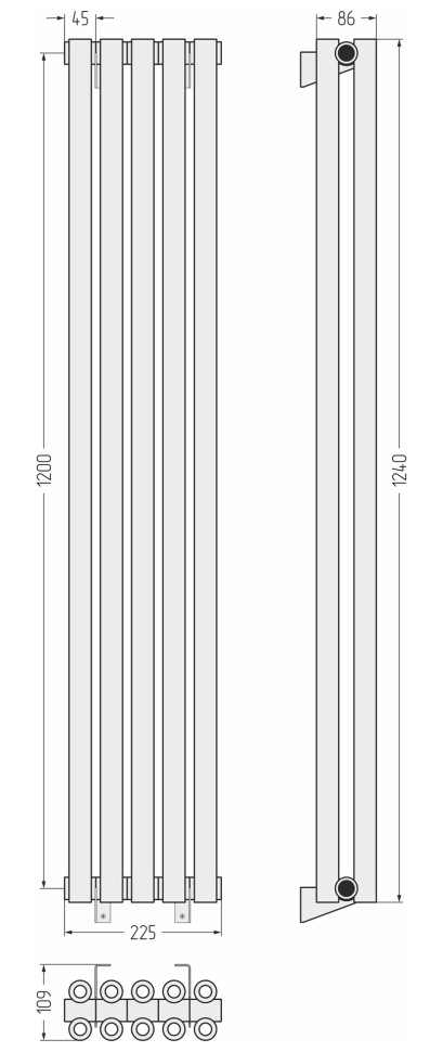 Эстет-00 1200х225 5 секций