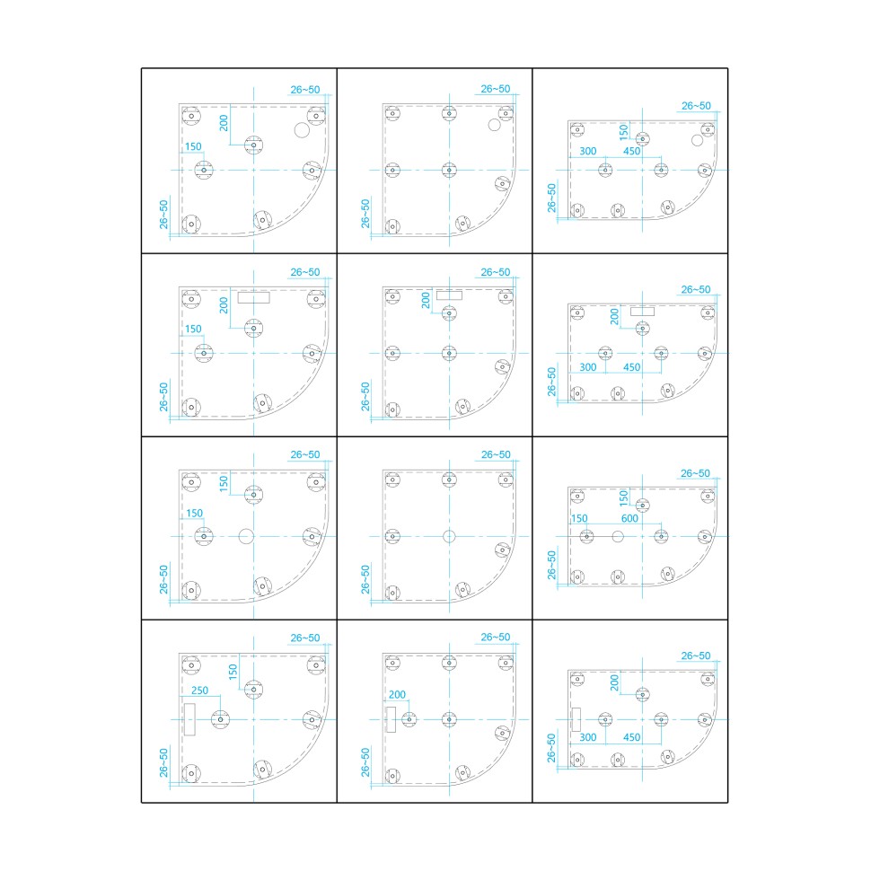 Душевой поддон асимметричный RGW ST/AL-G Графит (900x1200)