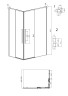 1/2 душевого ограждения Grossman Galaxy 1/2.K33.01.70.21.02 (70х195) раздвижная(правая),черный матовый,стекло шиншилла,1 место