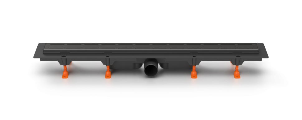 Душевой желоб MILLEAU FLOW M650FB с комбинированным затвором и чёрной декоративной решеткой