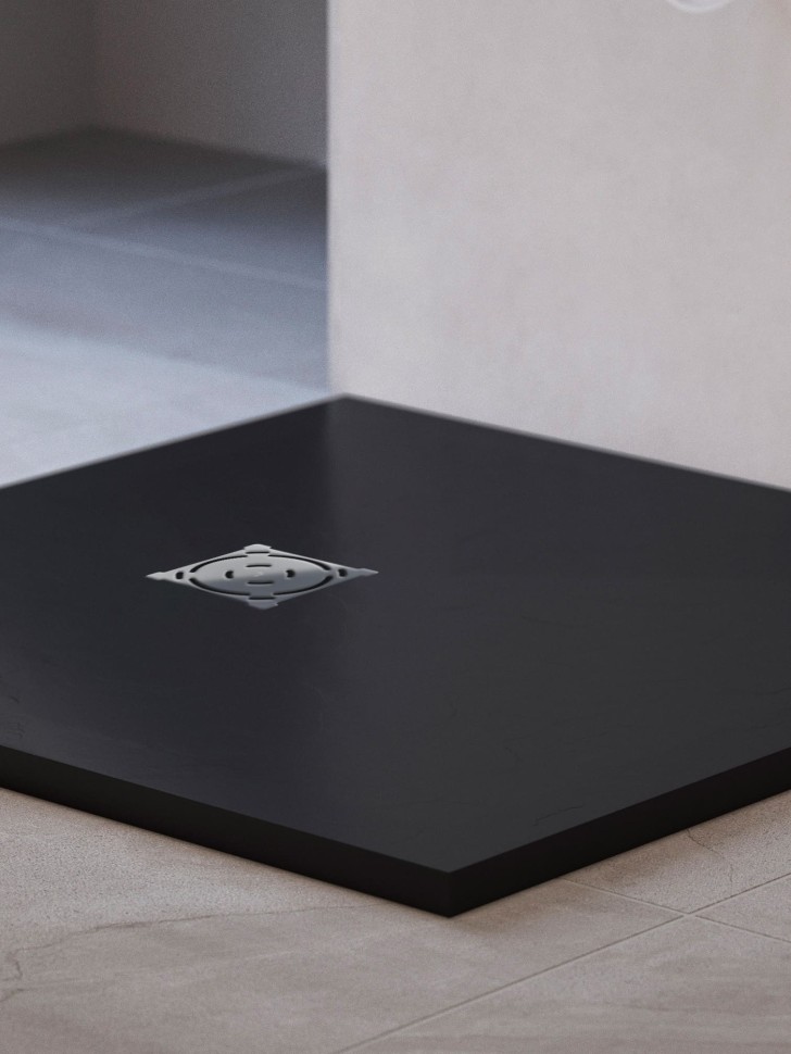 Душевой поддон квадратный RGW ST-G Графит (900x900)