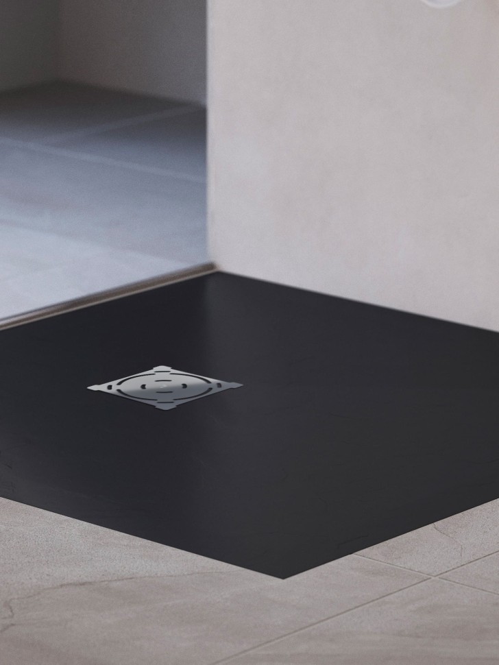 Душевой поддон квадратный RGW ST-G Графит (900x900)