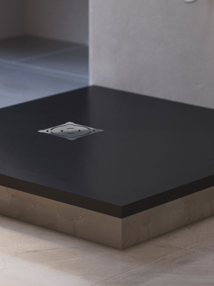 Душевой поддон квадратный RGW ST-G Графит (900x900)