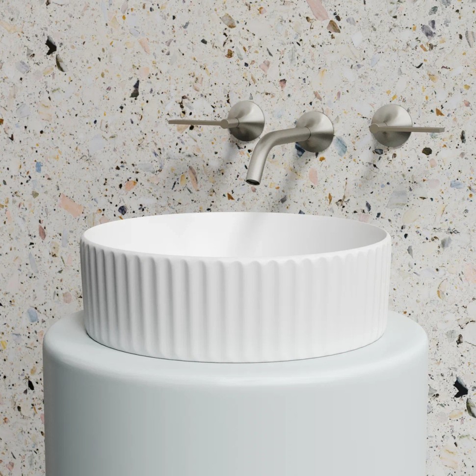 Умывальник чаша накладная круглая (цвет Белый Матовый) Element 360x360x115мм