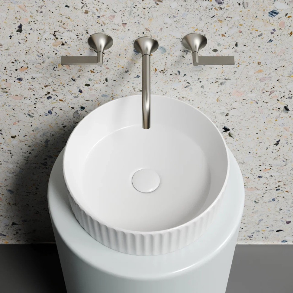 Умывальник чаша накладная круглая (цвет Белый Матовый) Element 360x360x115мм