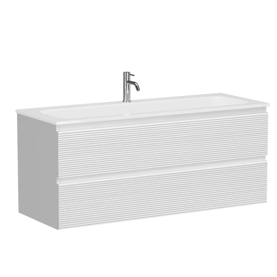 Тумба подвесная SANCOS Folk 1195х445х500, c двумя ящиками оснащенными доводчиками, Bianco, арт.FL120W