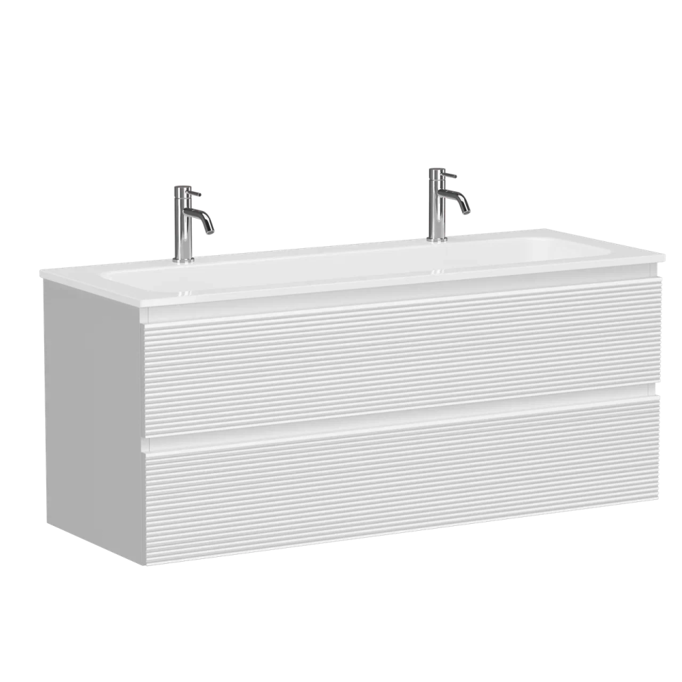 Тумба подвесная SANCOS Folk 1195х445х500, c двумя ящиками оснащенными доводчиками, Bianco, арт.FL120W