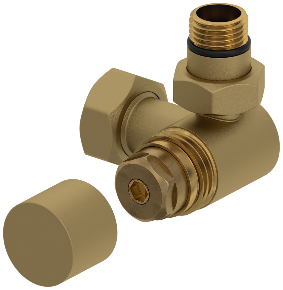 Вентиль 3D правый под шестигранник (G 1/2" НР х G 3/4" НГ)