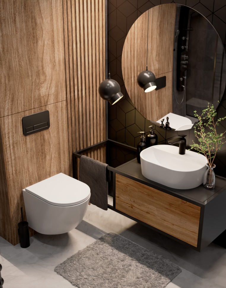 AQM2002L Унитаз подвесной с сиденьем SoftClose, смыв QUIET, скрытый крепеж. 520x365x360