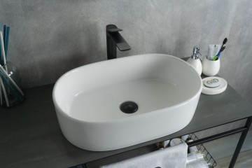 Раковина Gid N9025 51111 накладная белая 56x35x14