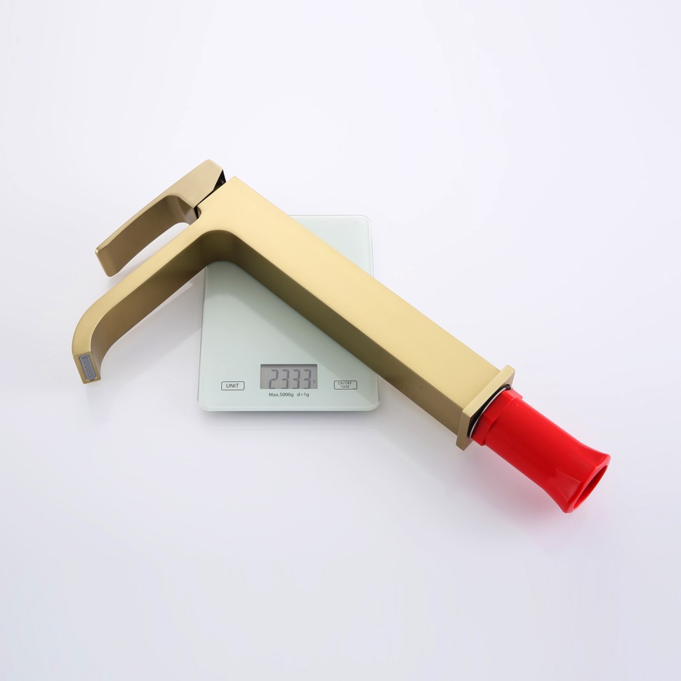 Смеситель Raglo высокий для умывальника, золотой сатин