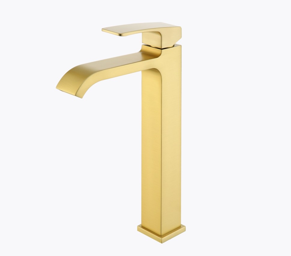 Смеситель Raglo высокий для умывальника, золотой сатин