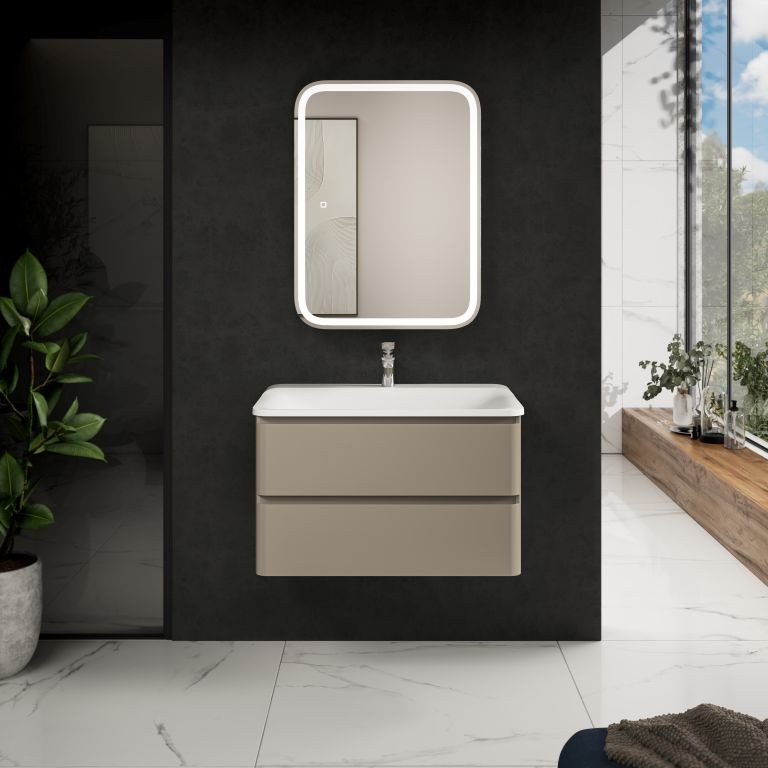 AQM900480BG "S4" тумба под умывальник подвесная 80 см., цвет бежевый.