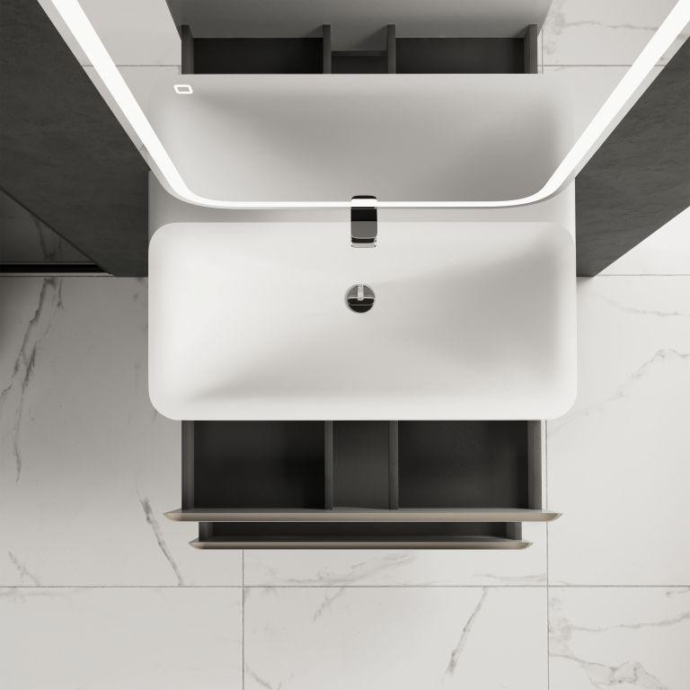 AQM900480BG "S4" тумба под умывальник подвесная 80 см., цвет бежевый.