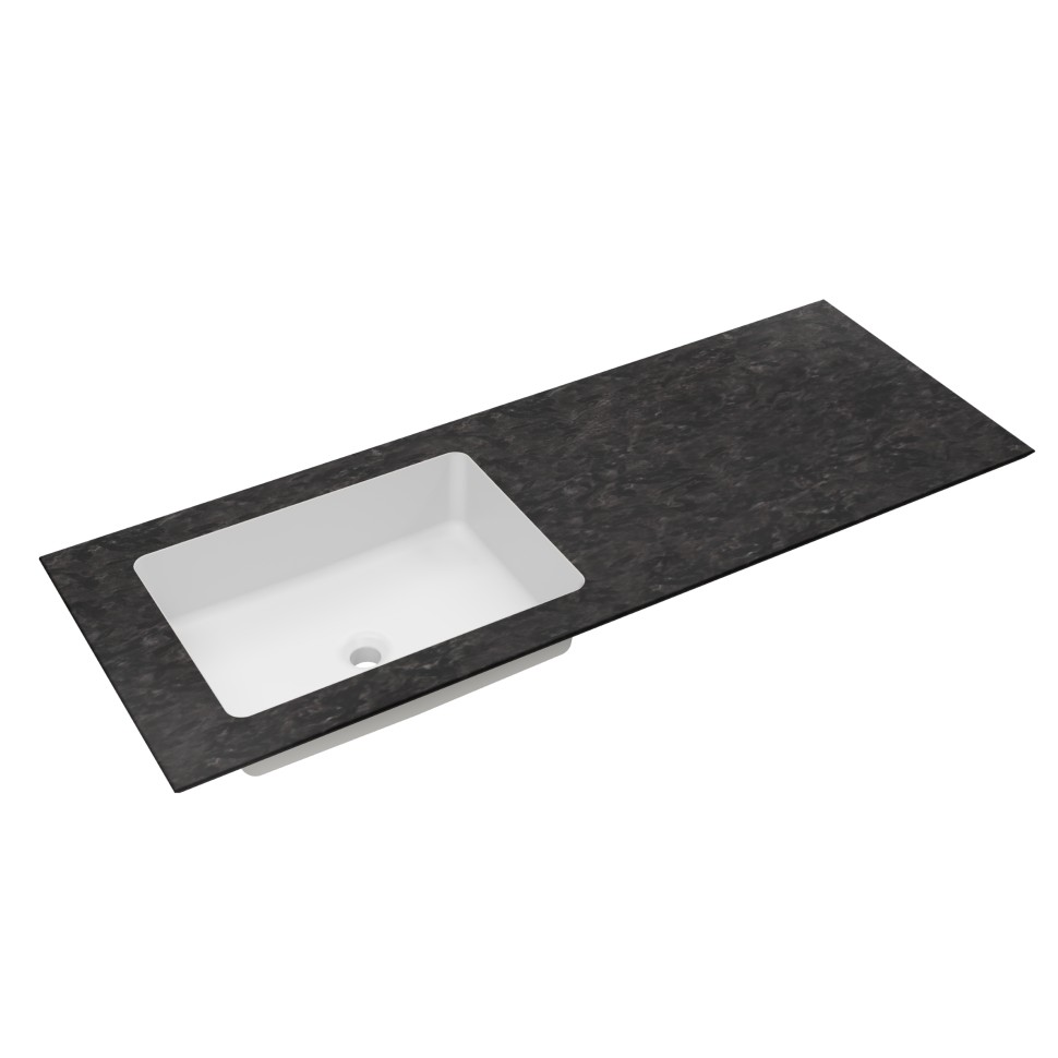 Столешница Vincea из натурального мрамора с интегрированной раковиной VWTB-4LX140VB-L, левая,черный Версаче