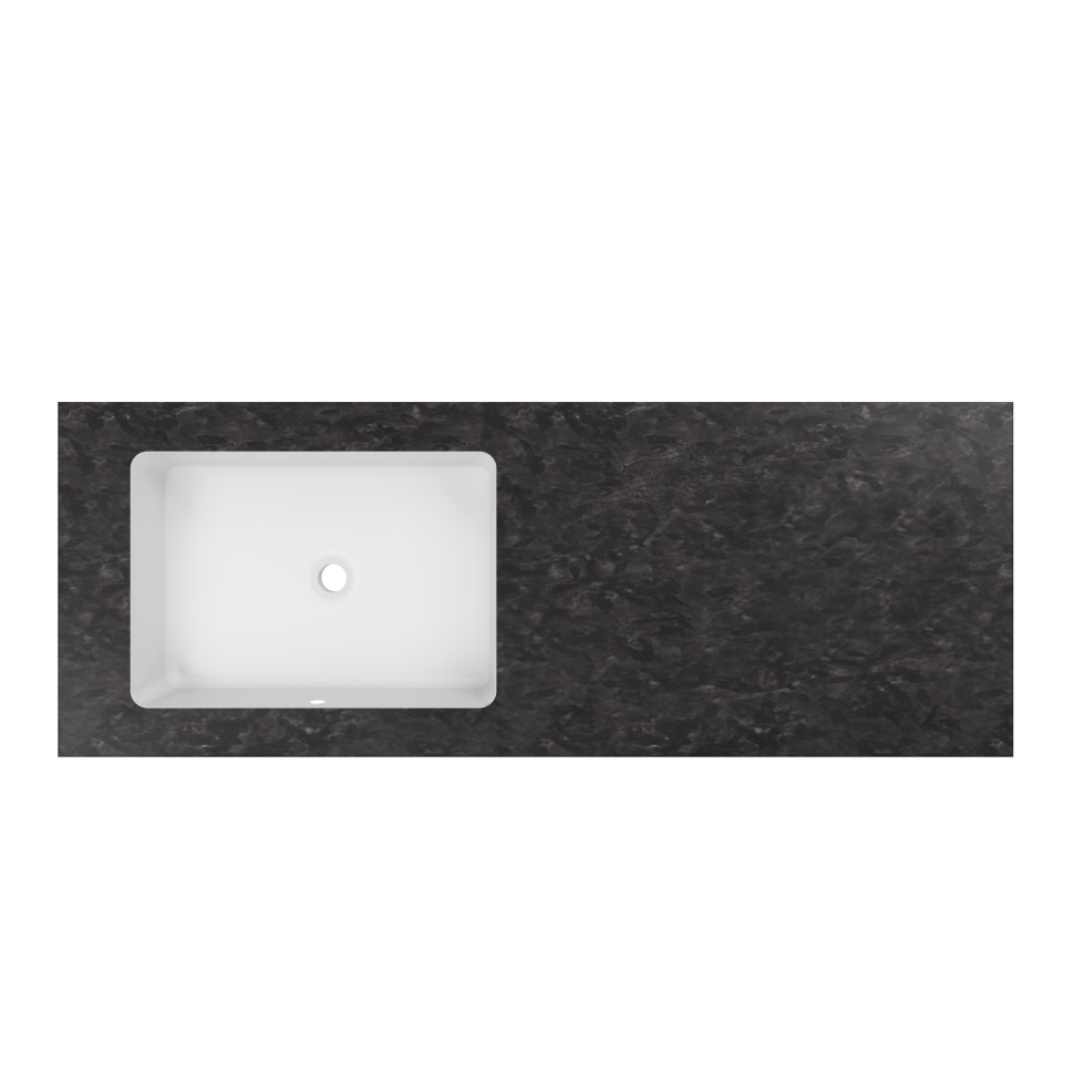 Столешница Vincea из натурального мрамора с интегрированной раковиной VWTB-4LX140VB-L, левая,черный Версаче