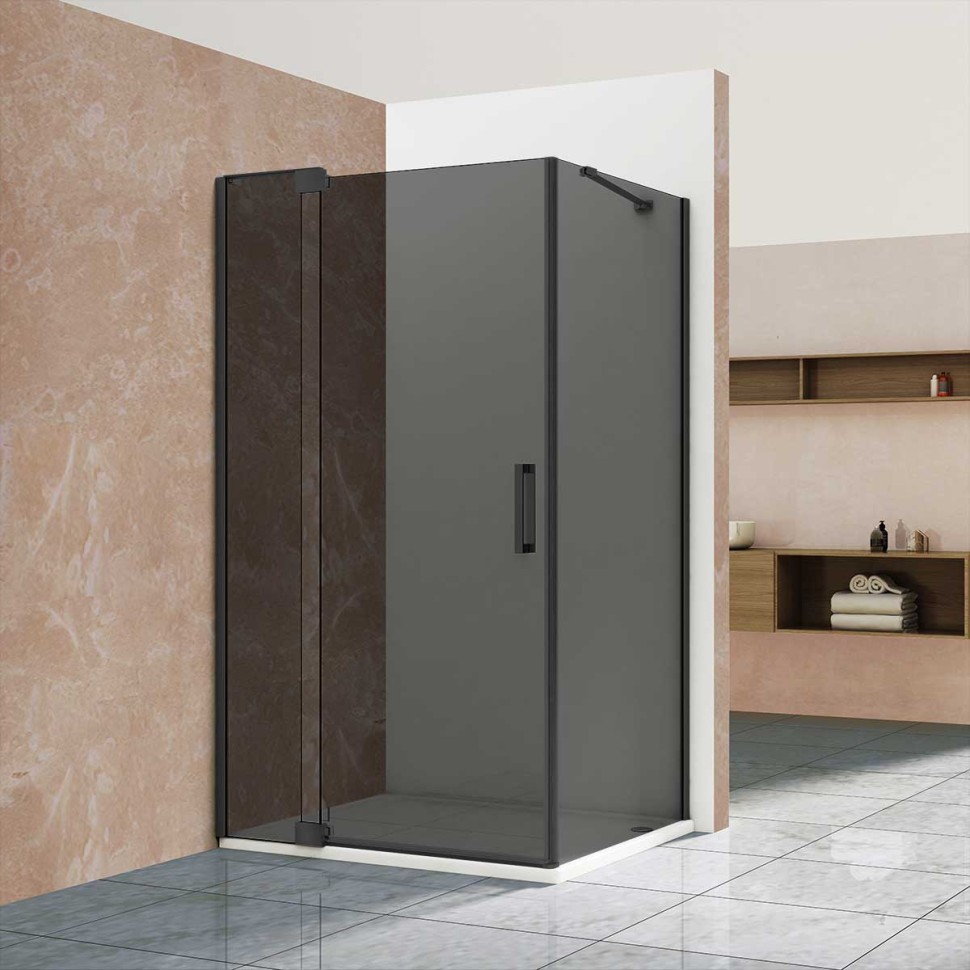 Душевой уголок Extra VSR-1E809090CGB 800/900*900, черный, стекло тонированное