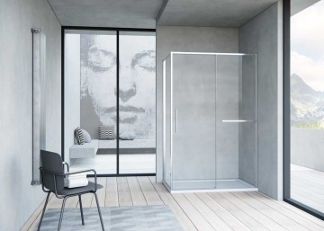 Душевой уголок Слим Софт (Slim Soft) VSR-1SS8010CL, 1000*800, хром, стекло прозрачное