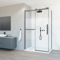 Душевой уголок Como Soft VSR-1CS1013CLGM, 1300*1000, вороненая сталь, стекло прозрачное