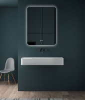 Зеркало LED VLM-3BE700-2 700х800 c сенсорным выключателем и диммером, антизапотевание