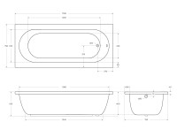 Акриловая ванна CEZARES PIAVE-170-75-42-W37