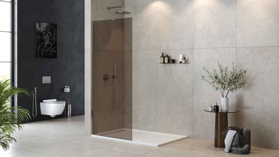 Душевая перегородка универсальная LIBERTA-L-1-TB-110-BR-Cr