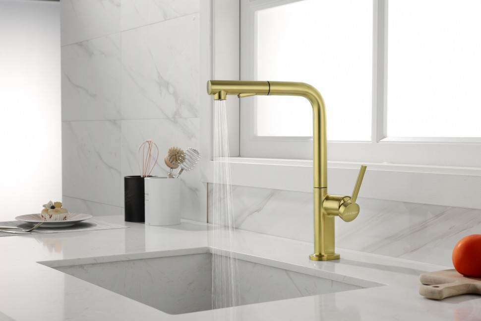 Смеситель для кухни Neo, брашированное золото, Ne214419-BG, Starke-Paulmark