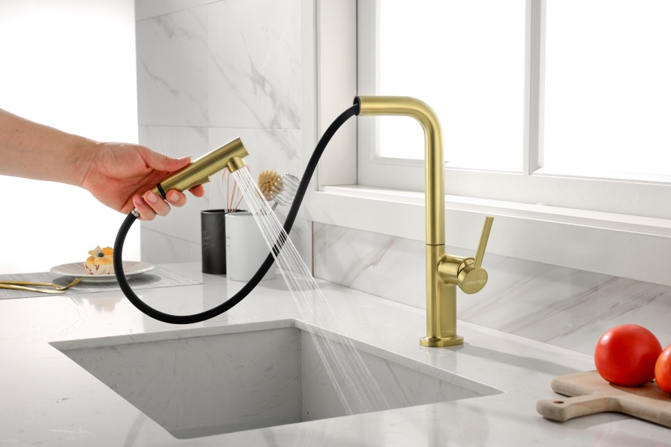 Смеситель для кухни Neo, брашированное золото, Ne214419-BG, Starke-Paulmark
