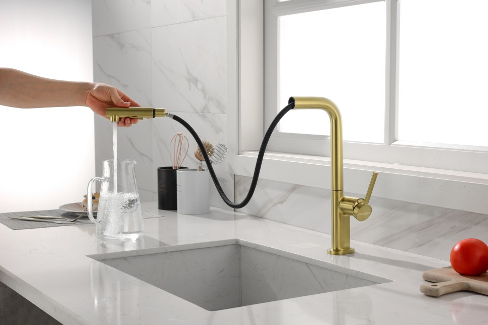 Смеситель для кухни Neo, брашированное золото, Ne214419-BG, Starke-Paulmark