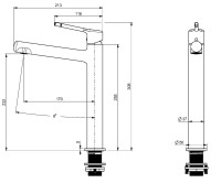 Смеситель для раковины Феерие (Feerie) VBF-5FE2BG, брашированное золото