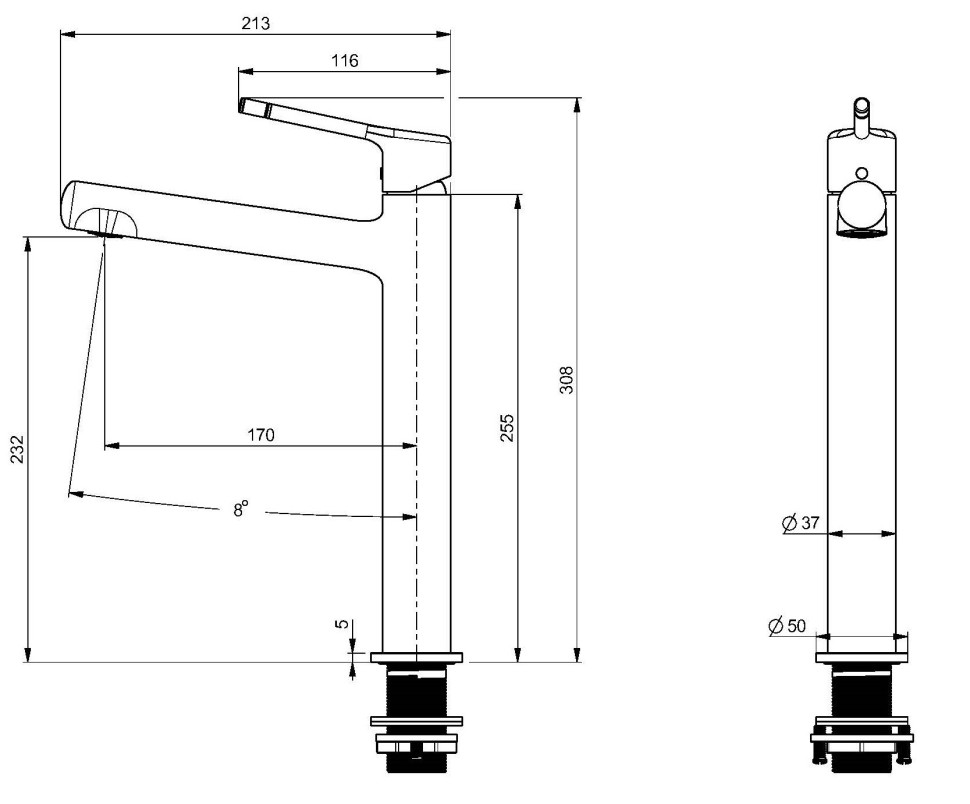 Смеситель для раковины Феерие (Feerie) VBF-5FE2BG, брашированное золото