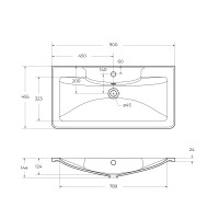 Раковина из литьевого мрамора BelBagno BB900/455-LV-MR-ALR