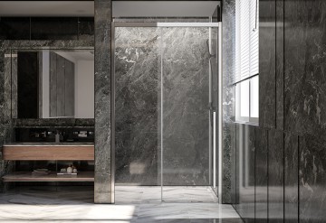 Душевая дверь Veconi Premium Trento PTD-30CH, 1300х2000, хром, стекло прозрачное