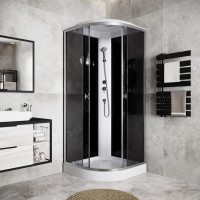Душевая кабина Niagara Eco E80/13/TN (80х80х215) низкий поддон(13см),стекло тонированное,3 места