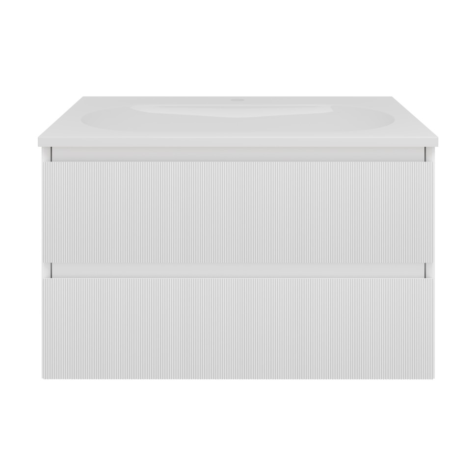 База под раковину Welle 800 подвесная, 2 выкатных ящика soft-close, M.White