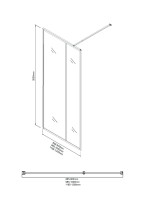 Душевая перегородка Niagara Nova NG-481-12FBLACK (120х200) черный матовый,стекло рифленое/тонированное,1 место