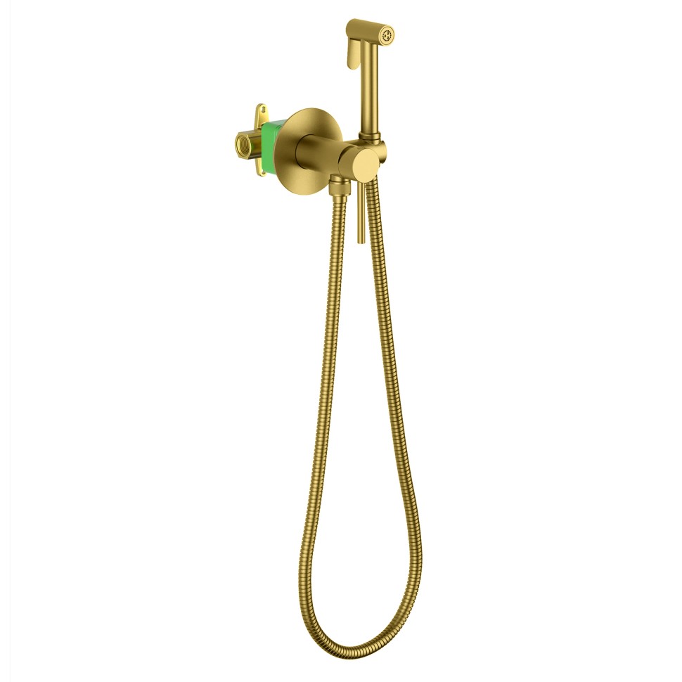 Смеситель встроенный с гигиеническим душем Timo Saona 2338/20SM золото шлифованное